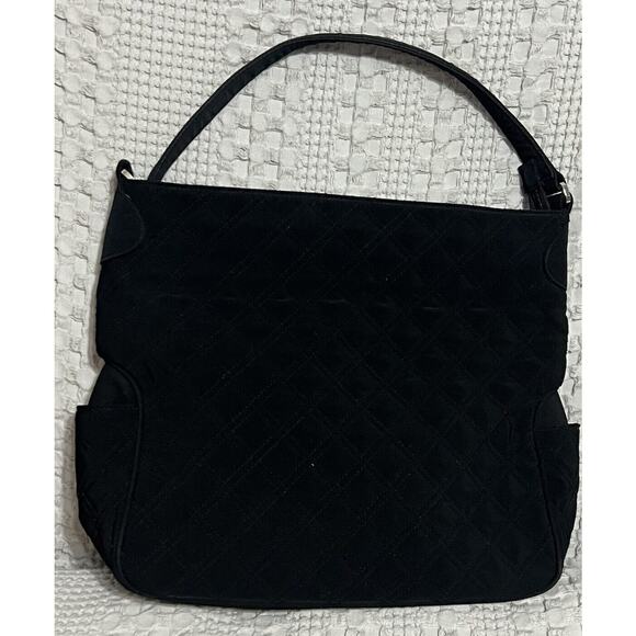 Vera Bradley Black Quilted Purse Piper Hobo Shoulder Bag - Picture 1 of 6